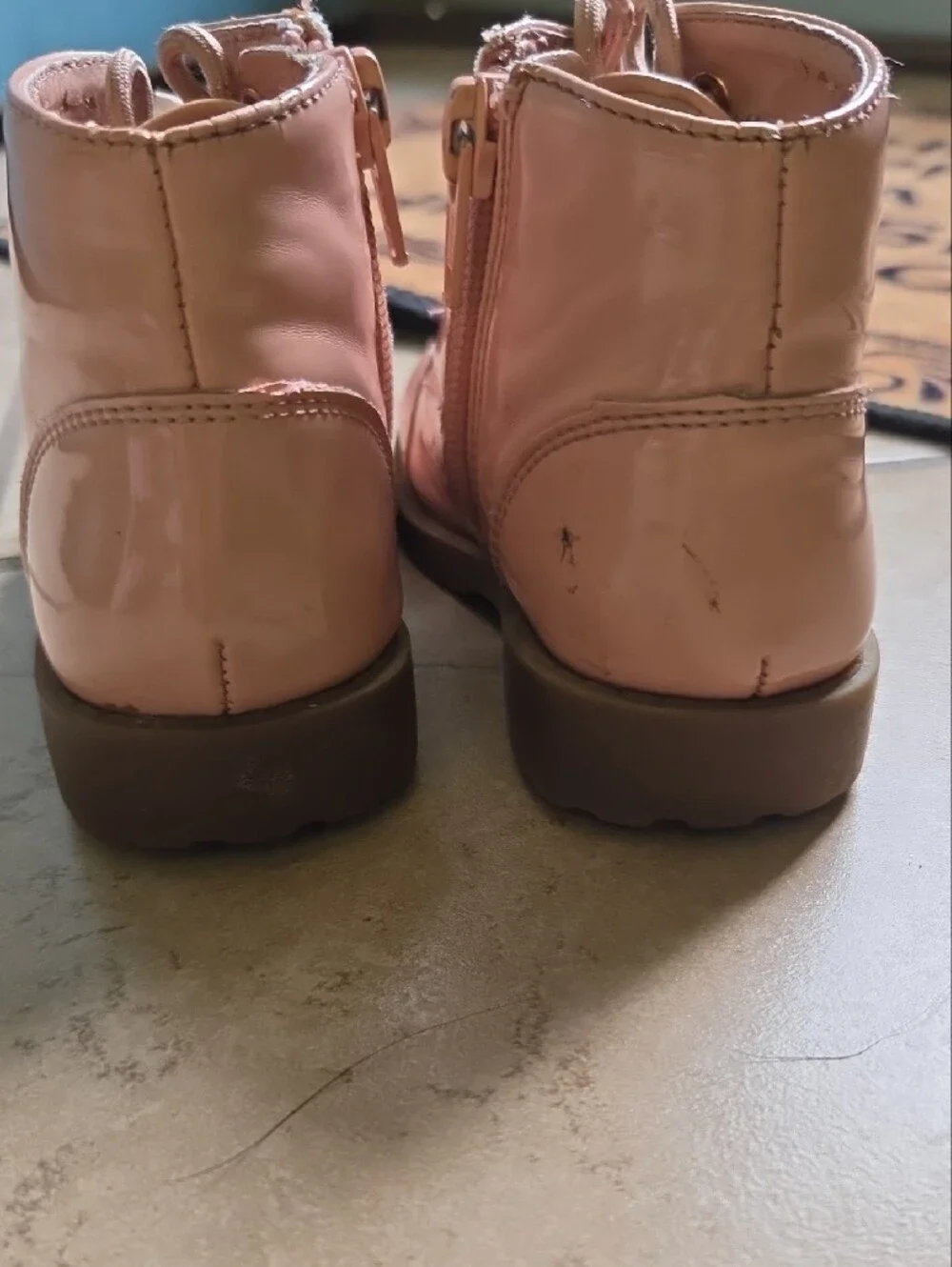 wonder nation Pink Cat Face Lace-Up Kids Boots